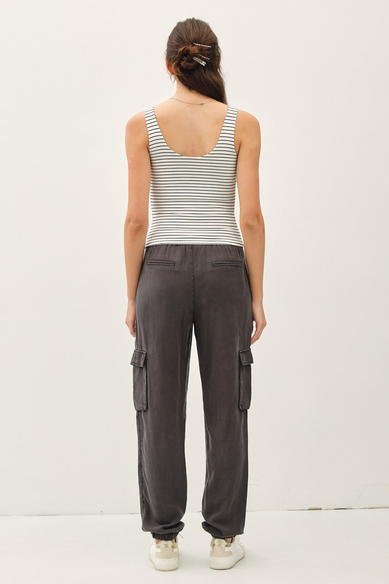 Double Layer Tank - Dark Navy Stripe