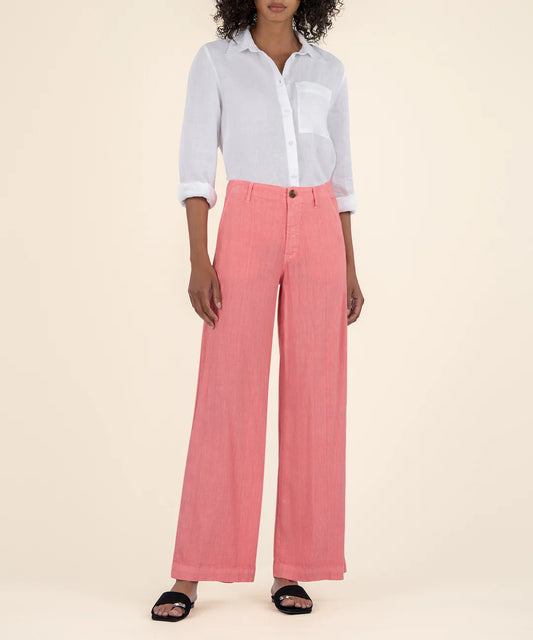 Kut from the Kloth Meg Linen Wide Leg - Salmon