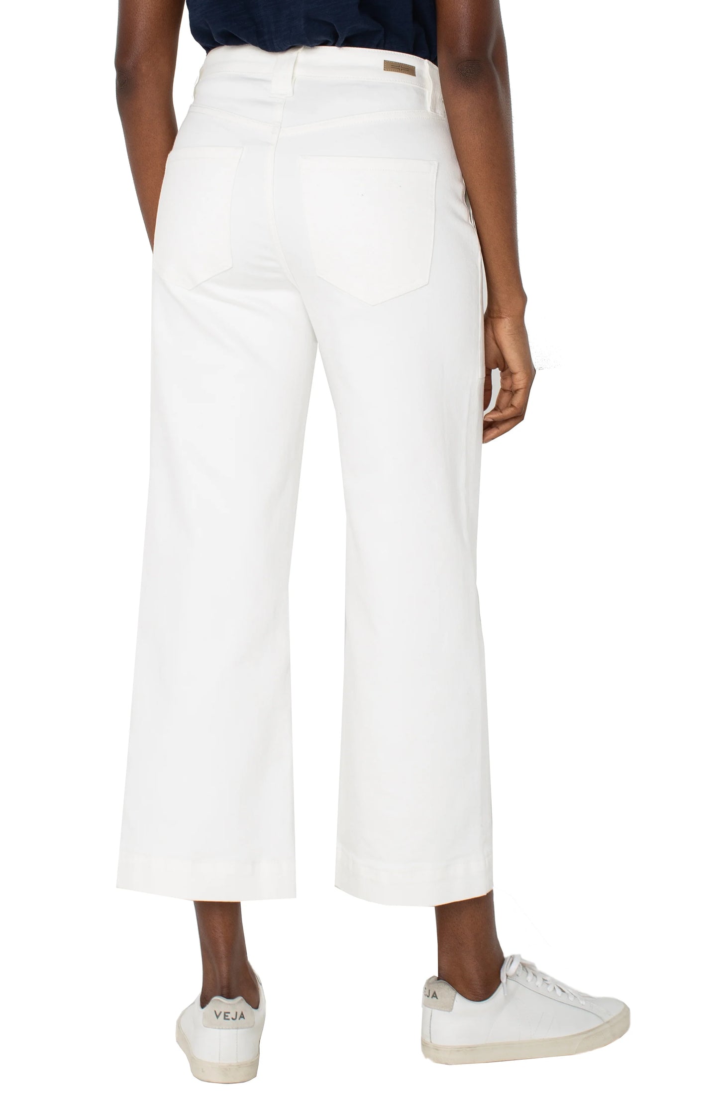 Liverpool Wide Leg Crop - Bone White