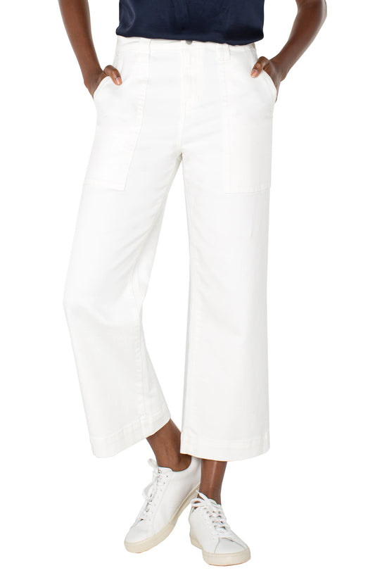 Liverpool Wide Leg Crop - Bone White