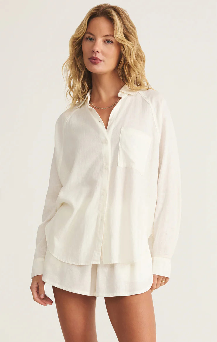 Z Supply Perfect Linen Top - White