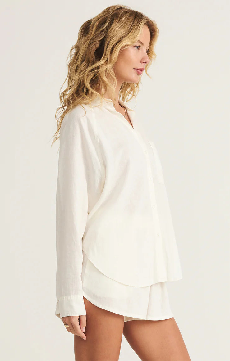 Z Supply Perfect Linen Top - White