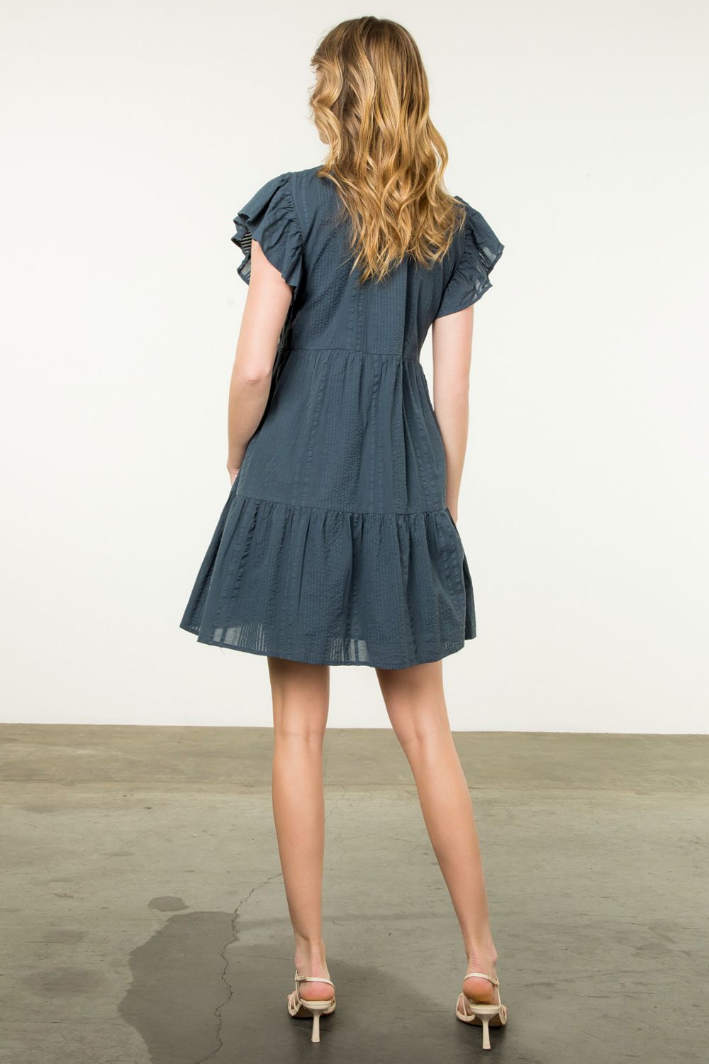 THML Embroidered V-Neck Dress