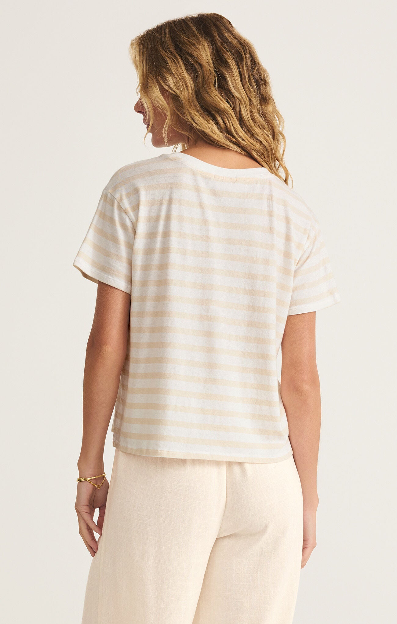 Z Supply Go To Stripe Tee - Panna