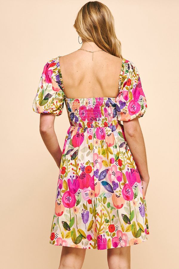 Pinch Floral Mini Dress