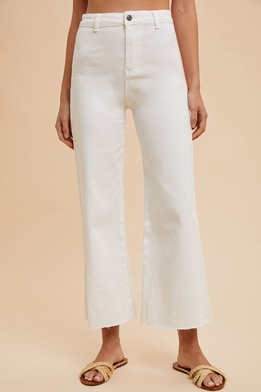 High Rise Wide Leg Jean - White