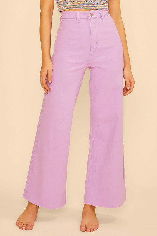 High Rise Wide Leg Jean - Lavender
