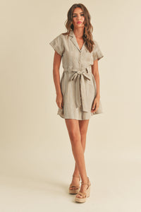 Linen Button-down Shirt Dress