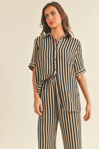Striped Button-down Top