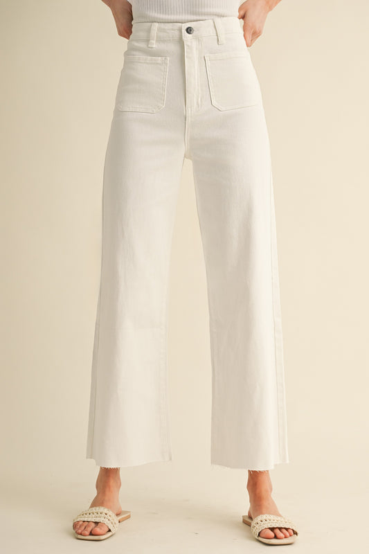 White Front Pocket Jean