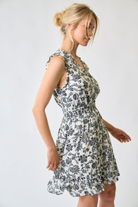 Doe & Rae black/white floral dress