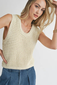 Elsie Sweater Tank, ivory