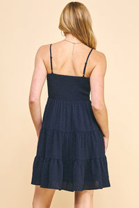 Pinch Baby Doll Dress- Navy