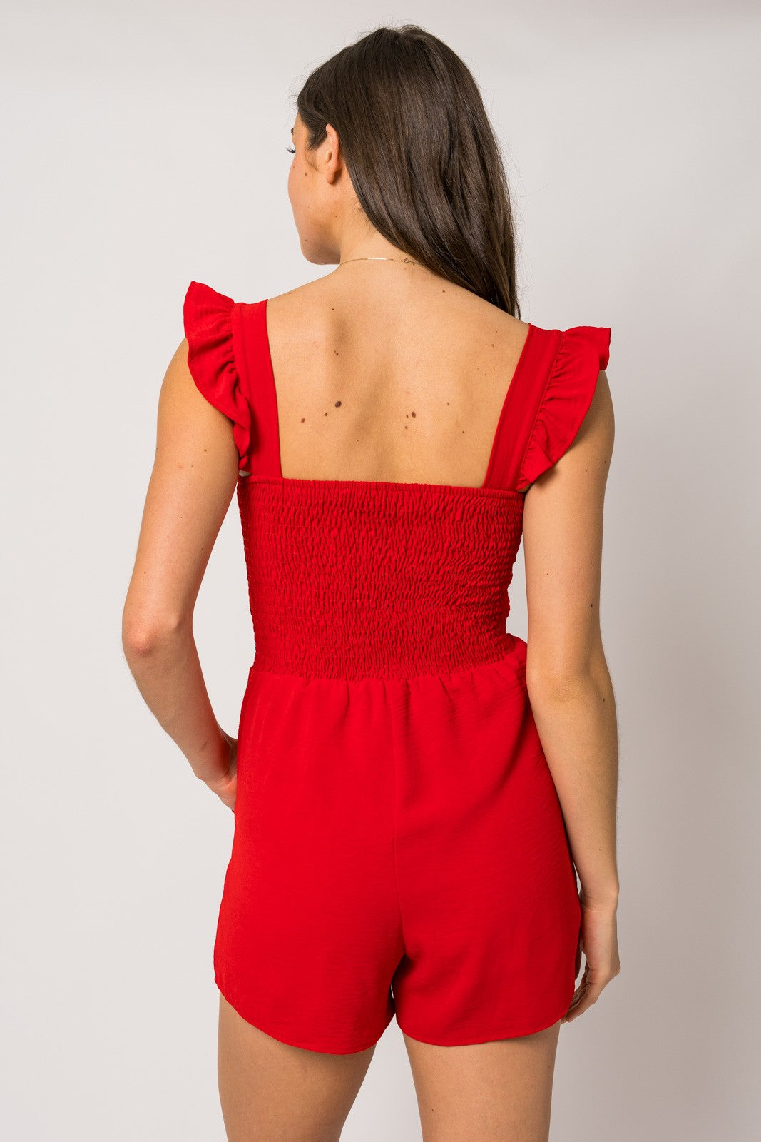 Gilli Ruffle Romper - Red