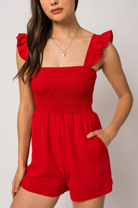 Gilli Ruffle Romper - Red