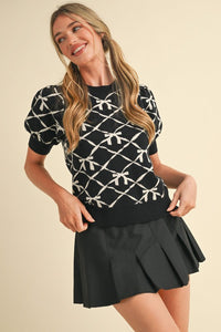 &Merci Short Sleeve Bow Sweater