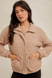 Hem & Thread Quilted Bomber 35850