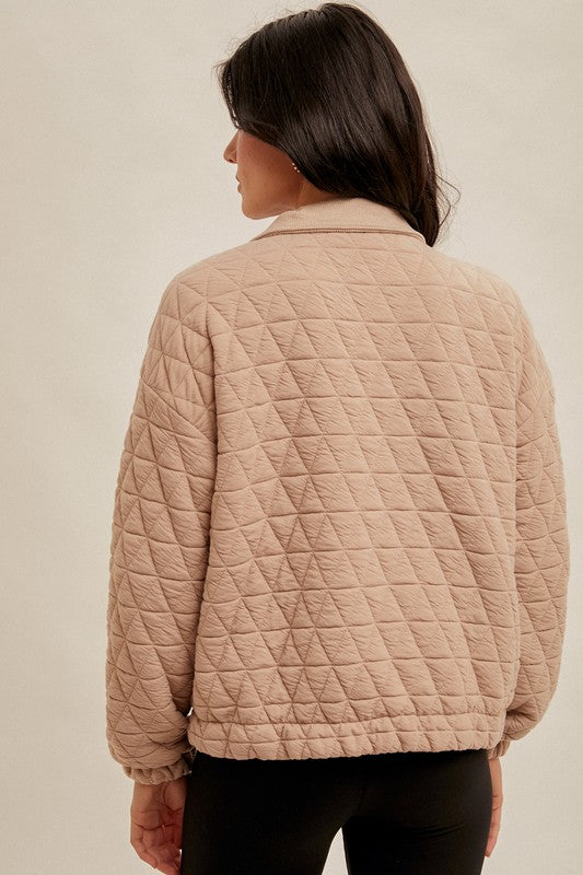 Hem & Thread Quilted Bomber 35850