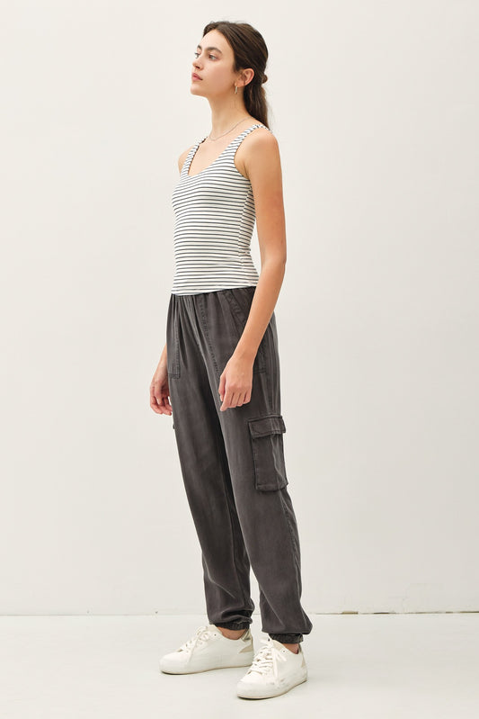 Double Layer Tank - Dark Navy Stripe