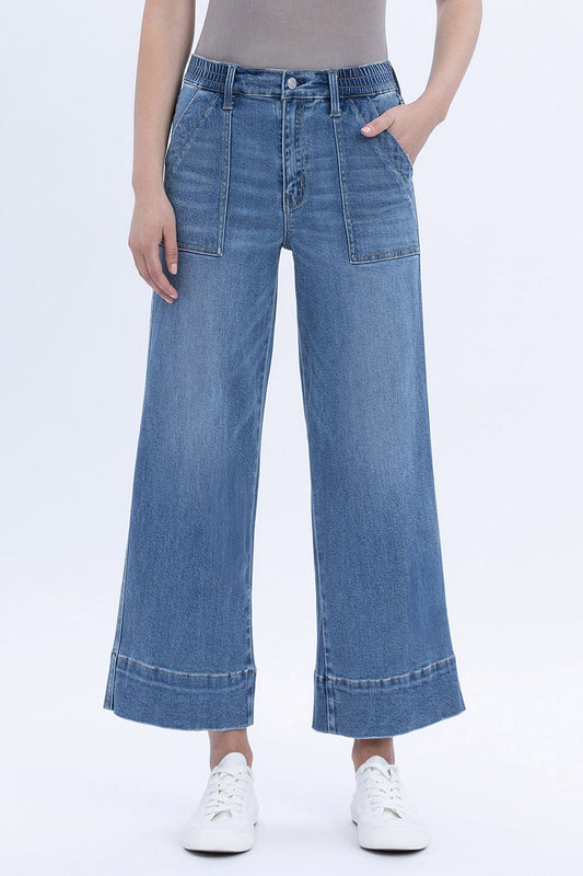 High Rise Wide Leg Utility Jean