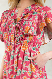 THML Flutter Sleeve Print Dress