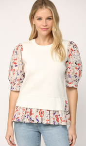 Fate Floral Sleeve Sweater