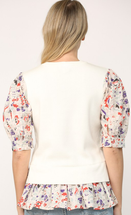Fate Floral Sleeve Sweater