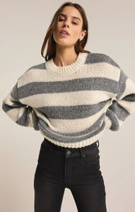 Z Supply Striped Anders Sweater - Gray