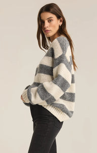 Z Supply Striped Anders Sweater - Gray