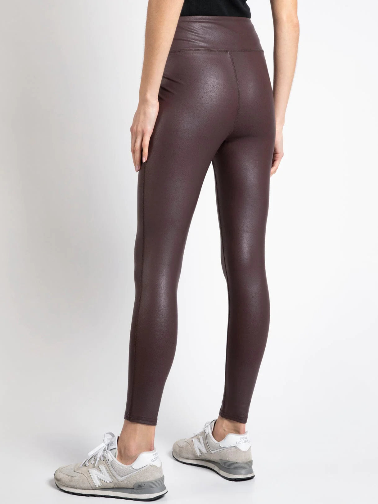 Faux Leather Leggings - Brown