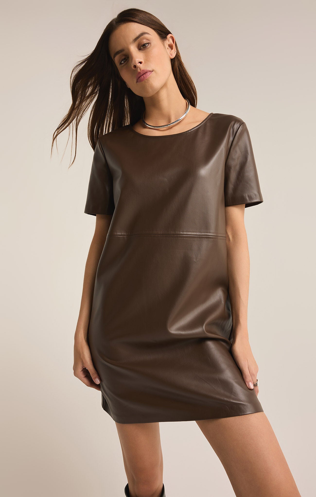 Z Supply London Faux Leather Dress