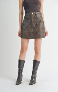 Vegan Leather Mini Skirt