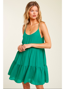 Wishlist Tiered Dress - Green