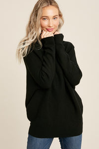 Slouchy Dolman Sweater - Black