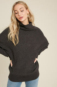 Slouchy Dolman Sweater - Charcoal
